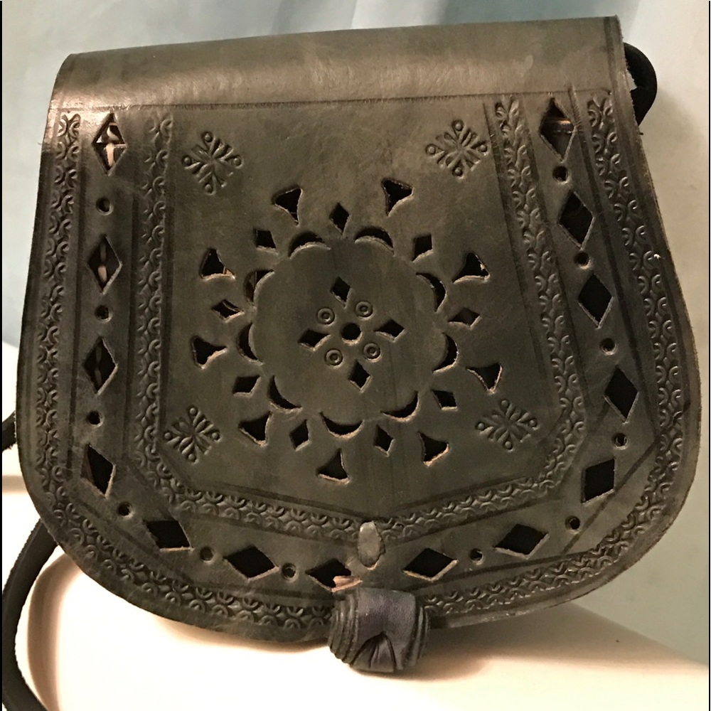 Dark gray SMALL crossbody! Handmade in Morocco!